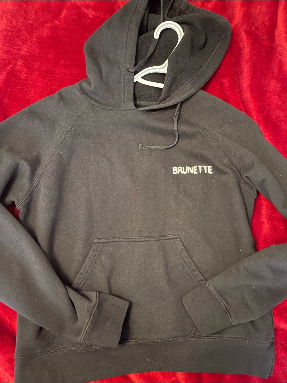 Brunette The Label Black Hoodie with White Logo Tag